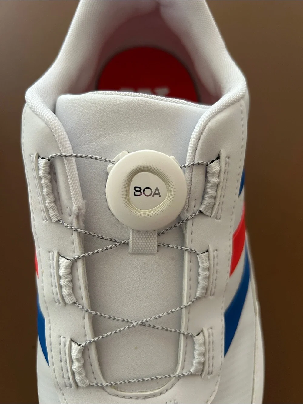 Adidas S2G Spikeless BOA 24 Men’s Golf Shoes White Royal Red